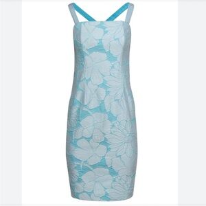 etcetara Convertible strapless Floral Blue and White Dress